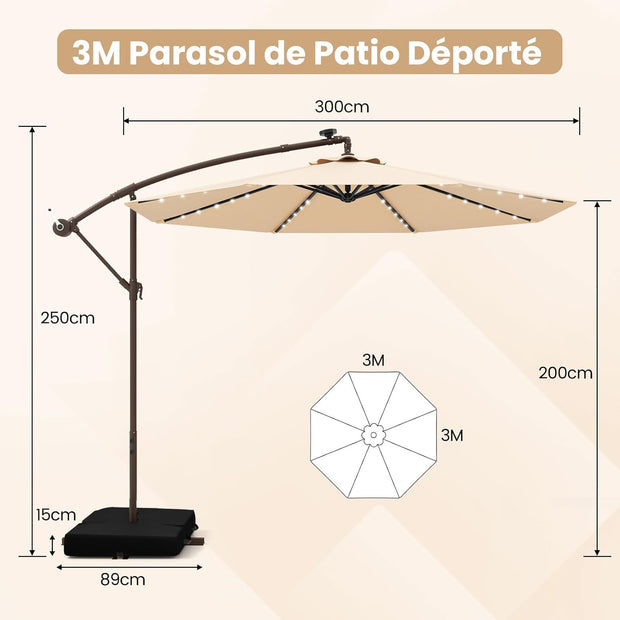 Parasol Déporté Ø 3 m
