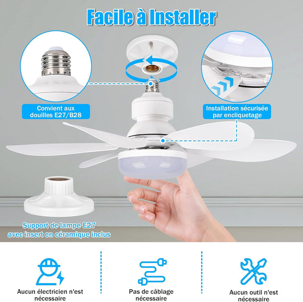 Plafonnier Ventilateur LED