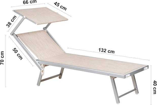 Transat Pliable Professionnel Hortan – Confort de Plage à Domicile