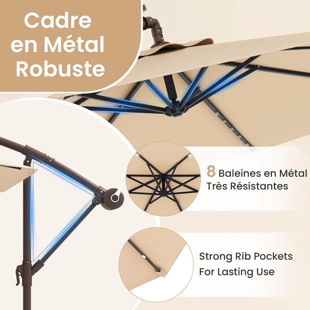 Parasol Déporté Ø 3 m