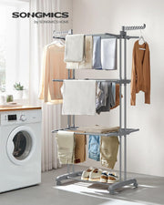 Étendoir à Linge Multi-Niveaux sur Roulettes